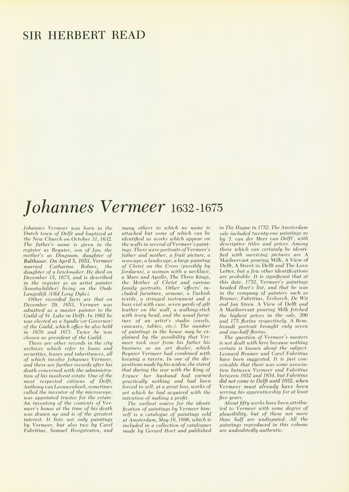『The Great Artists : A library of their lives, times and paintings - BOOK 19 : Vermeer』 2