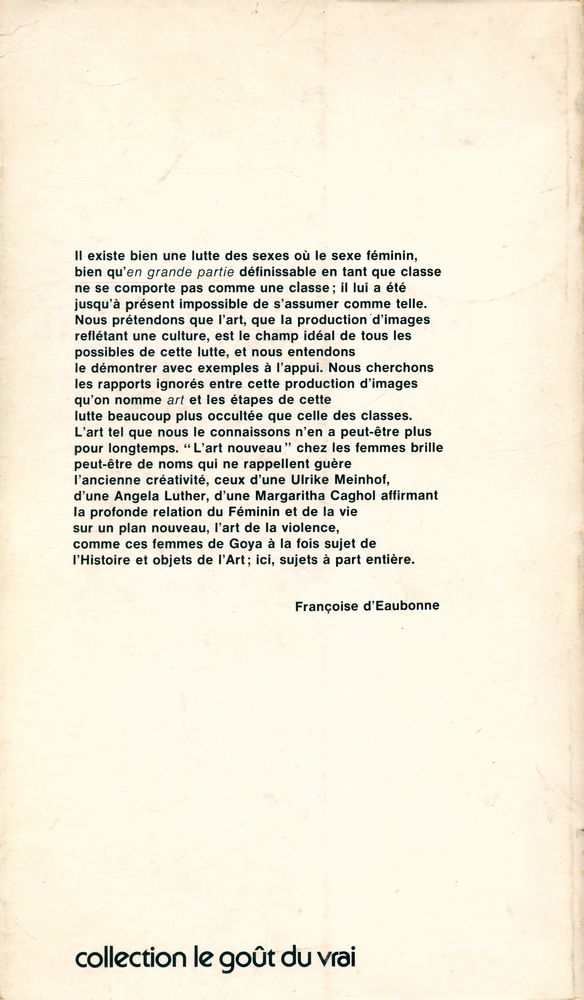 『HISTOIRE DE L'ART ET LUTTE DES SEXES』 3