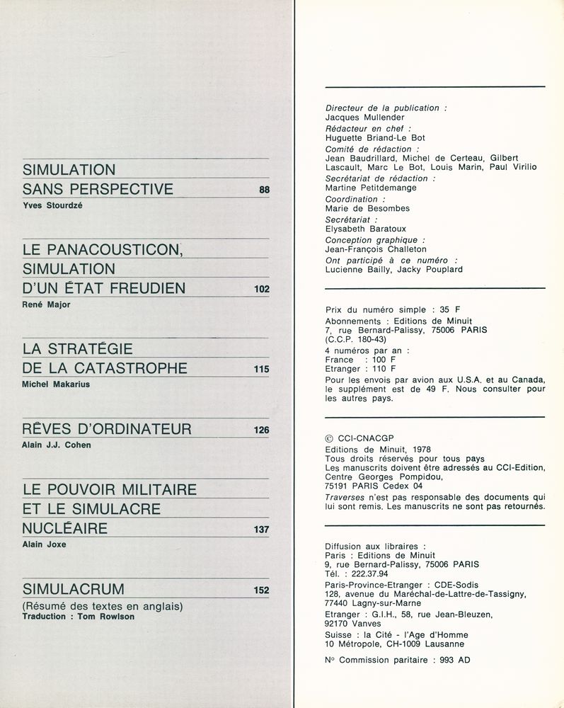 『TRAVERSES』 No. 10 Février 1978 3