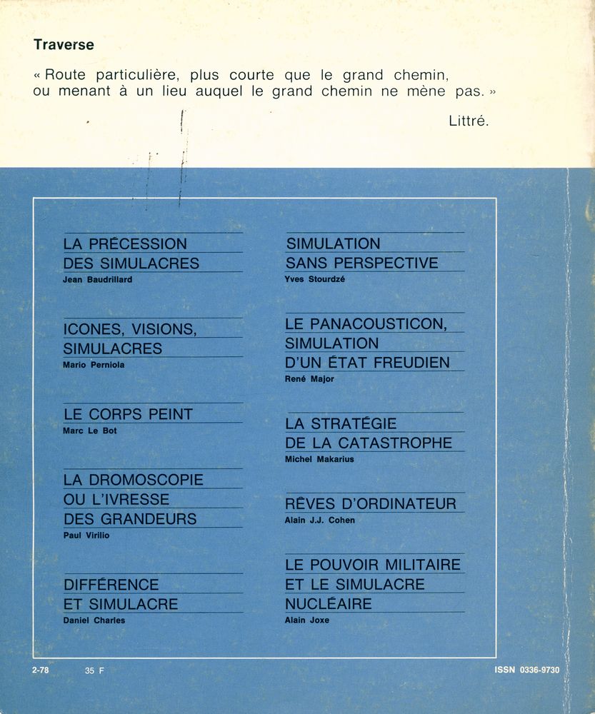 『TRAVERSES』 No. 10 Février 1978 4