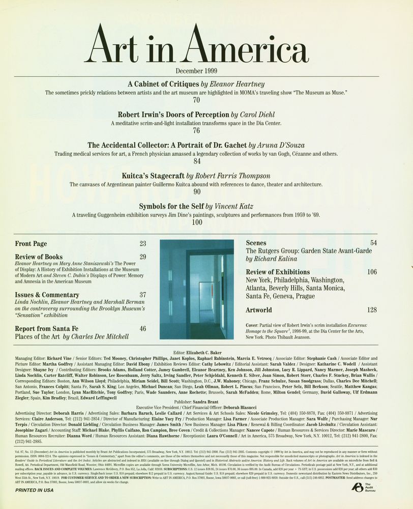 『Art in America』  DECEMBER 1999 2