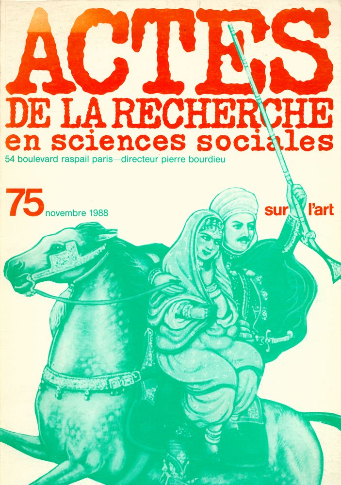 『Actes de la recherche en sciences sociales』 Nº 75 NOVEMBRE 1988 1