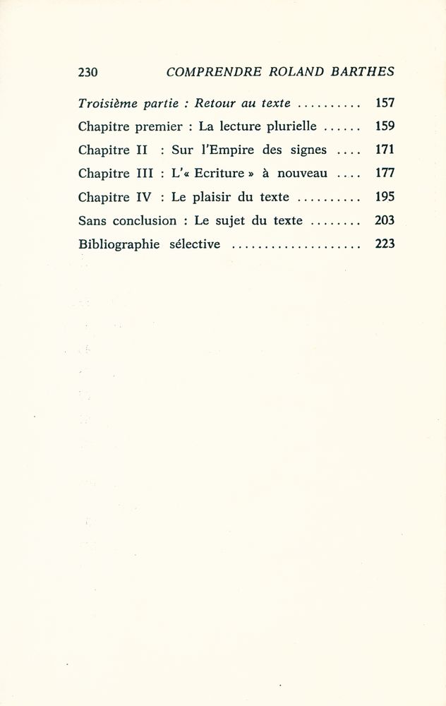 『Comprendre Roland Barthes』 3