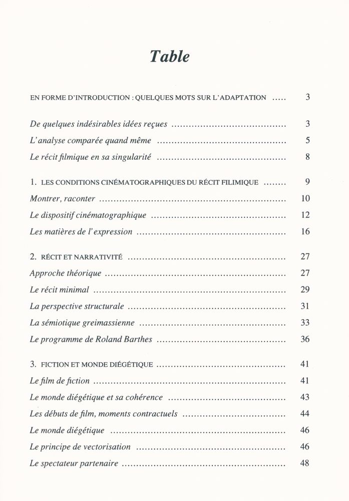 『Le récit filmique』 2