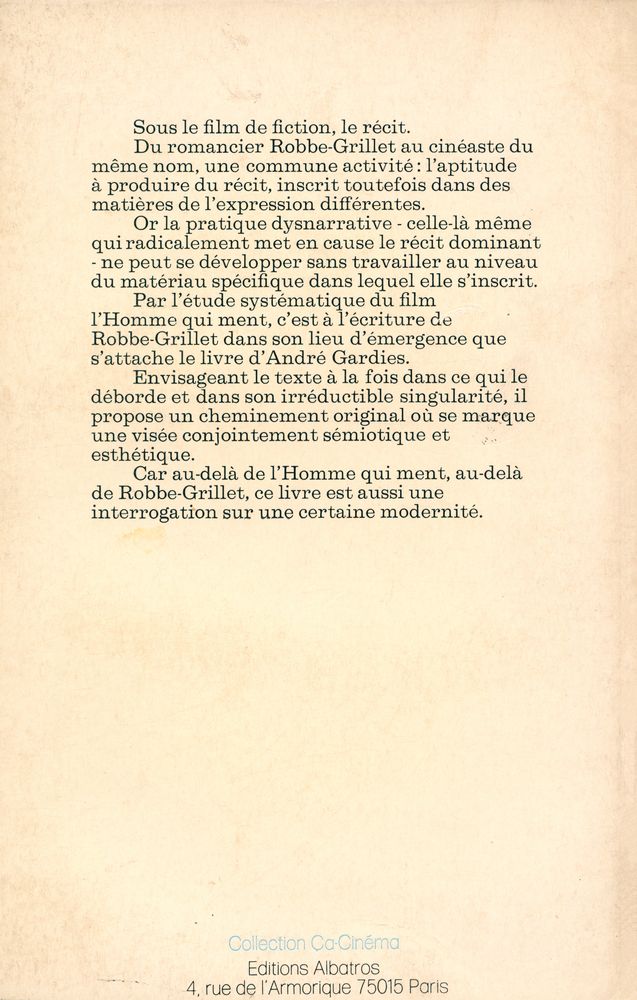 『APPROCHE DU RÉCIT FILMIAUE : Sur 《L'Homme qui ment》 d'Alain Robbe - Grillet』 4