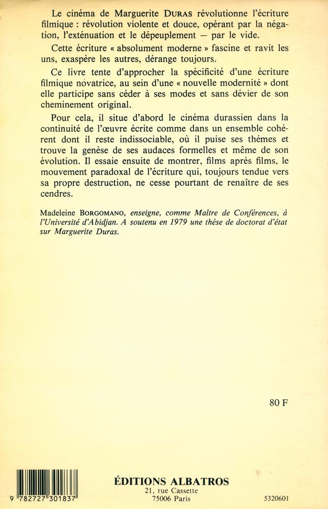 『L'Ecriture Flimique de Marguerite Duras』 5