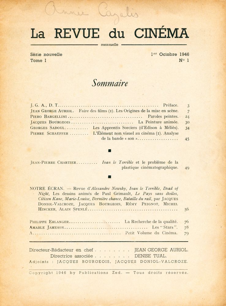 『LA REVUE DE CINÉMA』 2