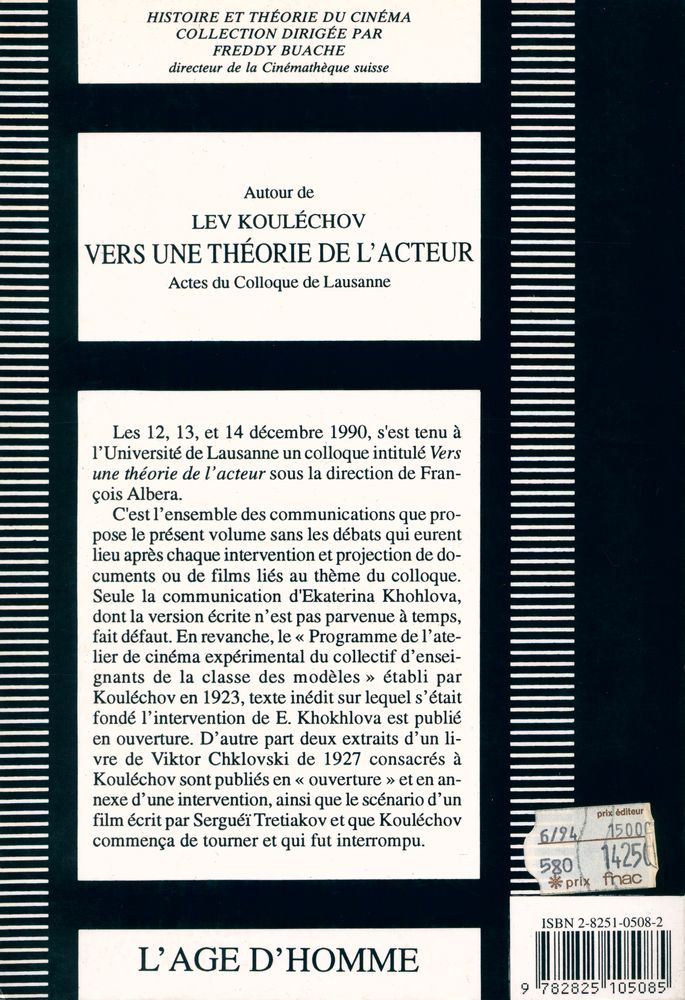 『VERS UNE THÉORIE DE L'ACTEUR』 3