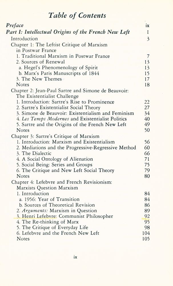 『THE FRENCH NEW LEFT : AN INTELLECTUAL HISTORY FROM SARTRE TO GORZ』  2