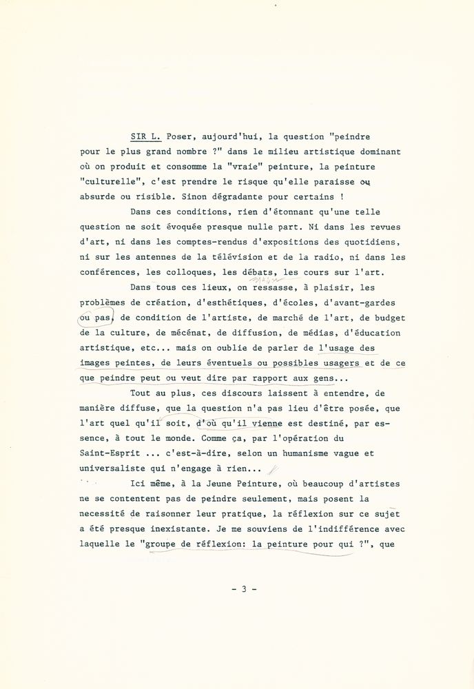 『PEINDRE POUR LE PLUS GRAND NOMBRE? : contenu, sens, lisibilite, fonction, usage, contexte』 2