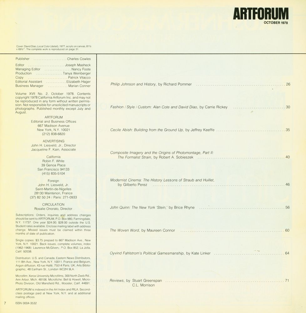 『ARTFORUM』 OCTOBER 1978 2