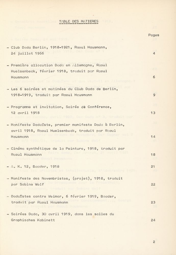 『documents d'art contemporain N° 1 : DADA BERLIN 1916 - 1924』 2