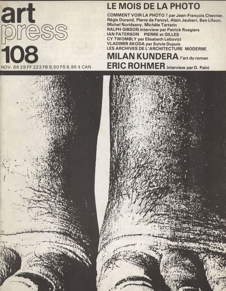 『art press』 108 NOVEMBRE 1986 1