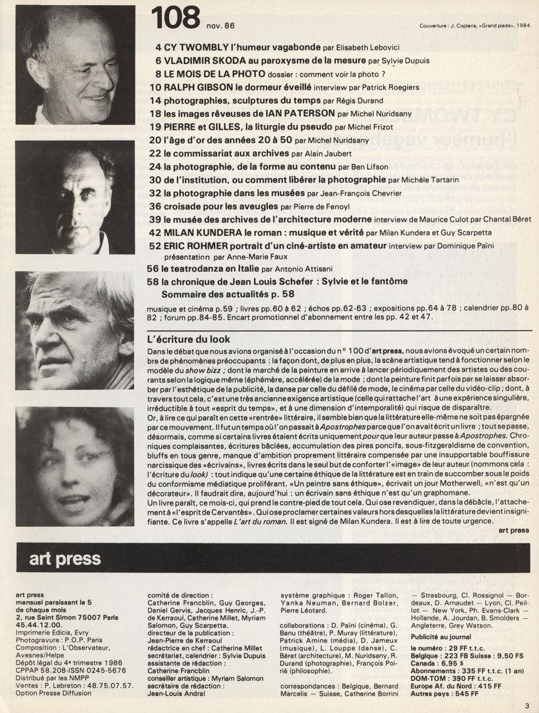 『art press』 108 NOVEMBRE 1986 2