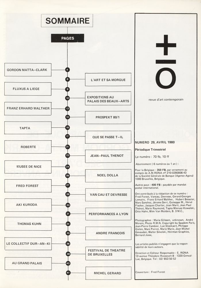 『+ - o』 NUMERO 29 AVRIL 1980 2