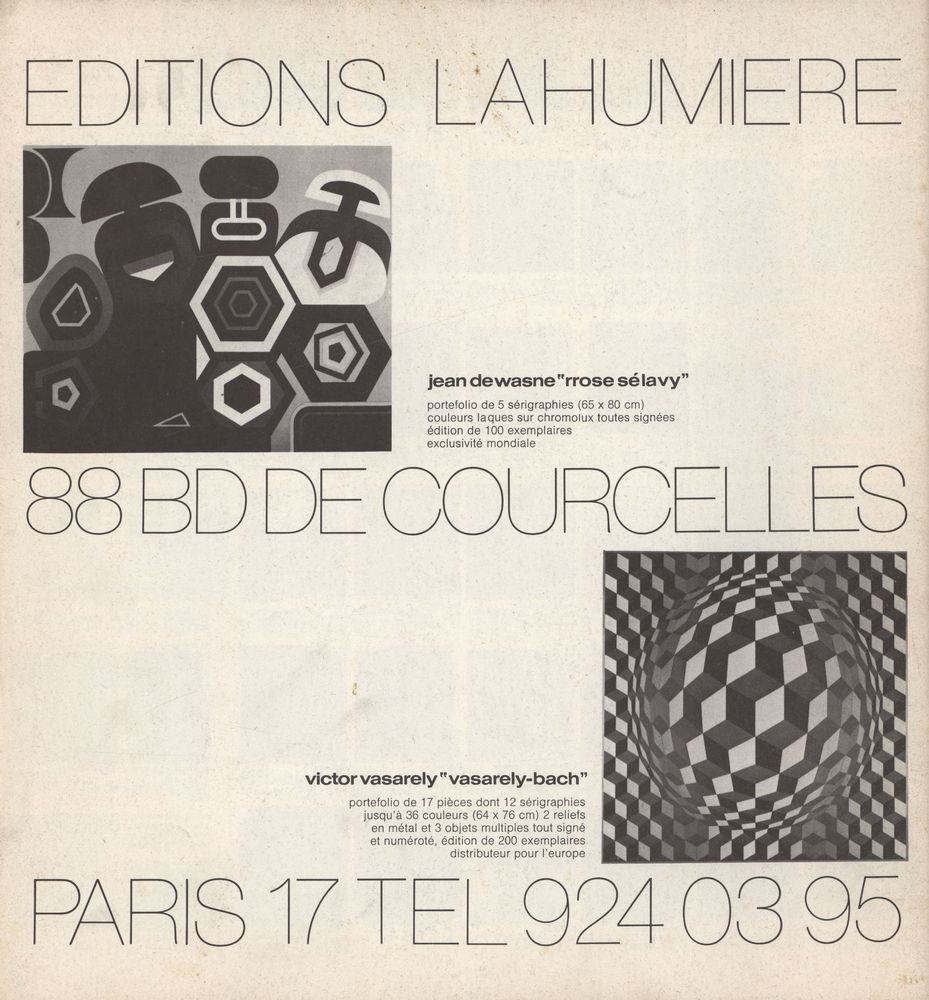 『CHRONIQUES DE l'art vivant』  juin 1973 n° 40 3