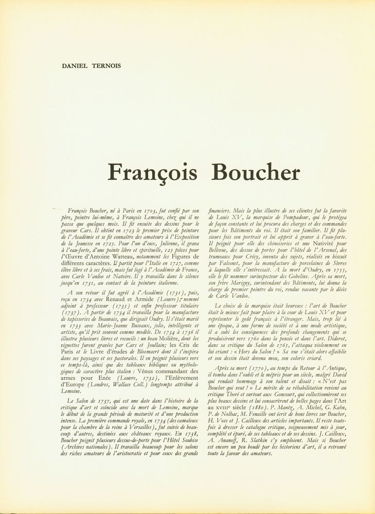 『CHEFS - D'ŒUVRE DE L'ART présente : GRANDS PEINTRES : Boucher』 2