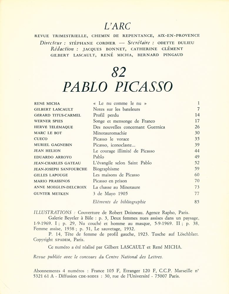 『L'ARC 82 : Picasso』 2