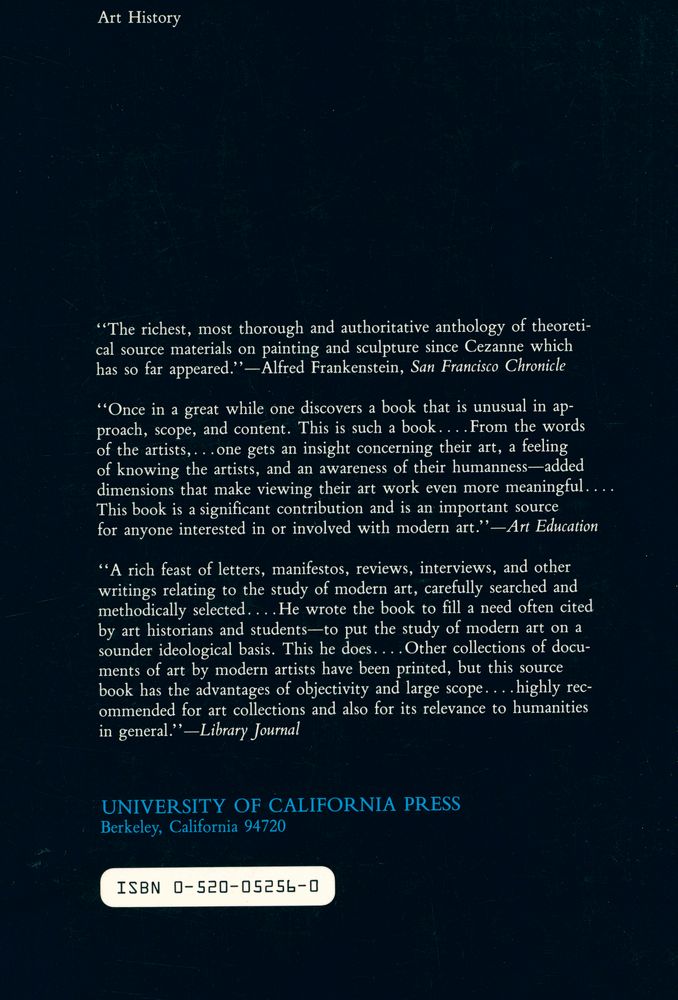 『THEORIES OF MODERN ART: A Source Book by Artists and Critics』