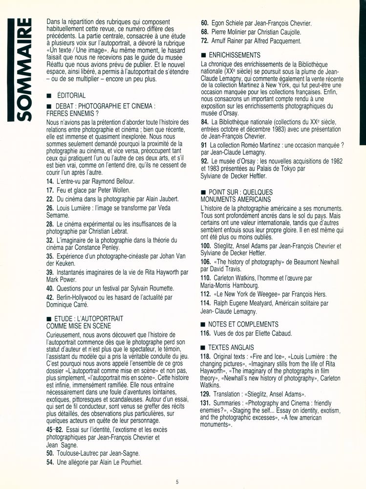 『PHOTOGAPHIES』 Nº4, AVRIL 1984 2