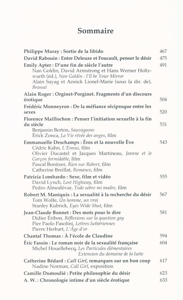 『CRITIQUE』 JUIN - JUILLET 2000 637 - 638 2
