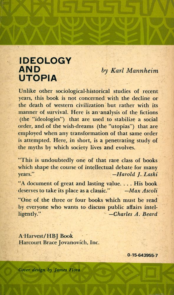 『IDEOLOGY AND UTOPIA : An Introduction to the Sociology of Knowledge』 4