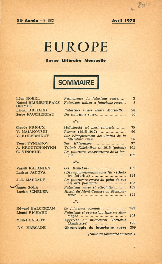 『EUROPE』 Avril 1975 2