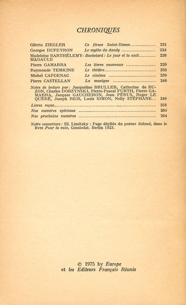 『EUROPE』 Avril 1975 3
