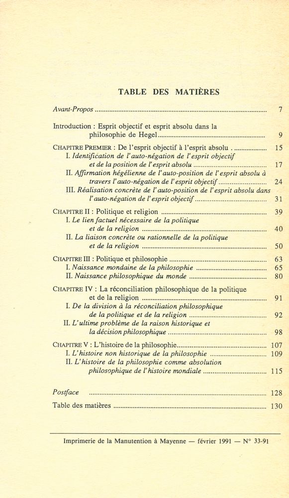 『ÉTERNITÉ ET HISTORICITÉ DE L'ESPRIT SELON HEGEL』 2