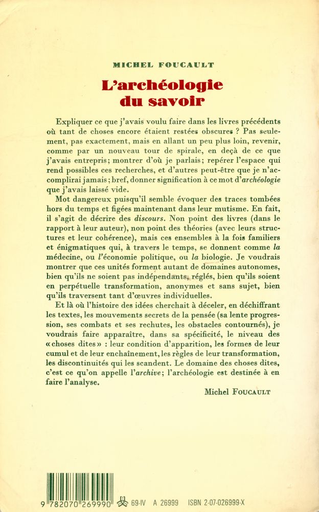 『L'archéologie du savoir』 3