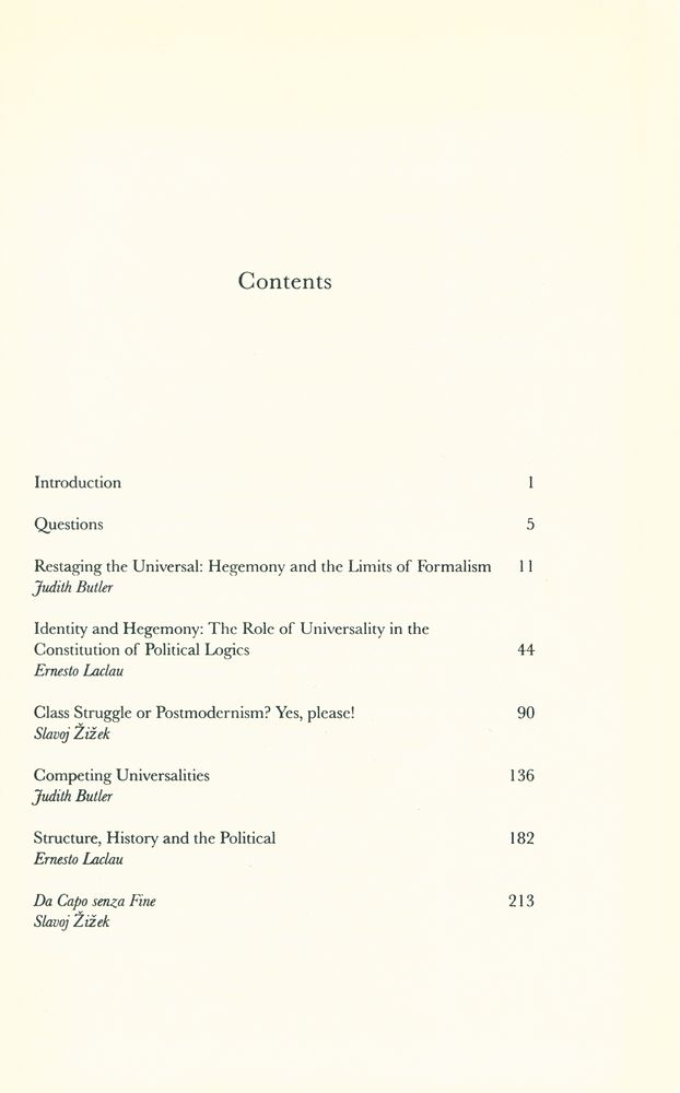 『CONTINGENCY, HEGEMONY, UNIVERSALITY : Contemporary Dialogues on the Left』 2