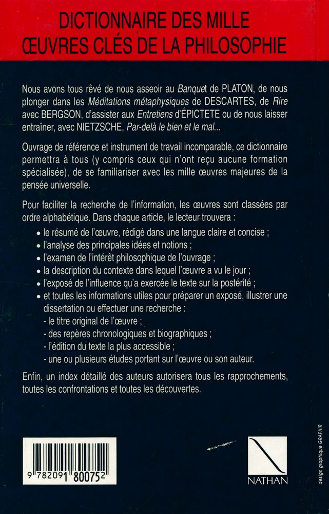 『DICTIONNAIRE DES MILLE OEUVRES CLÉS DE LA PHILOSOPHIE』 3