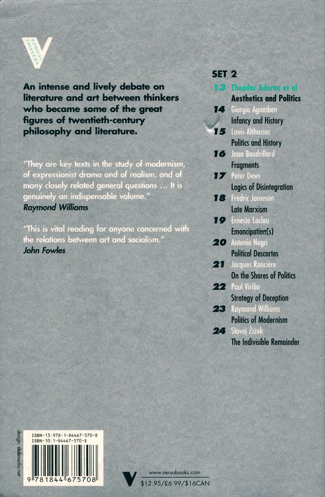 『AESTHETICS AND POLITICS』 3