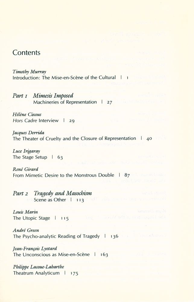 『Mimesis, masochism, & mime : the politics of theatricality in contemporary French thought』 2