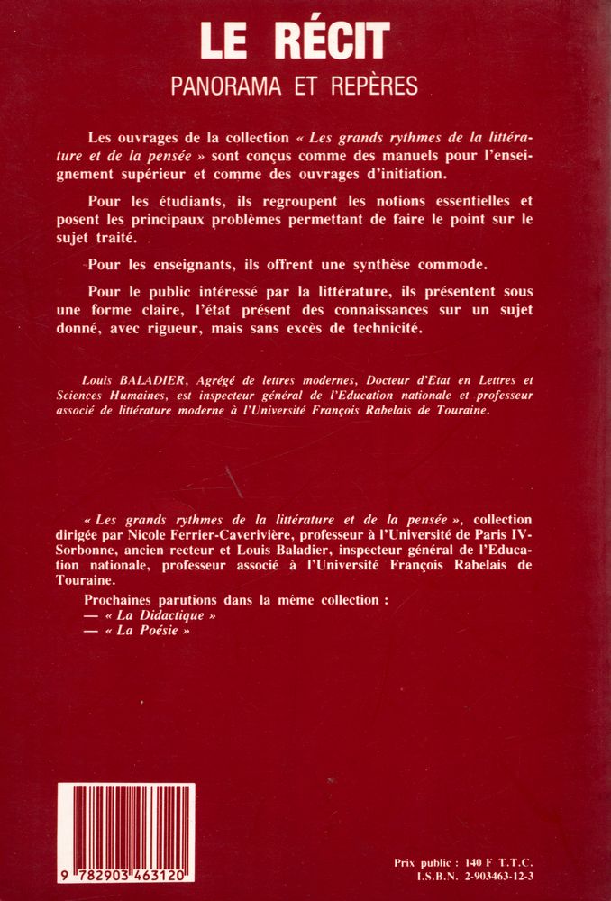 『Le récit : panorama et repères』 7