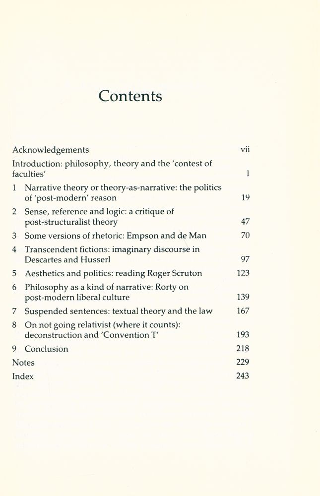 『The Contest of Faculties : philosophy and theory after deconstruction』 2