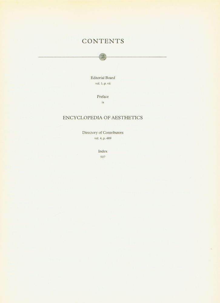 『ENCYCLOPEDIA OF AESTHETICS VOLUME 1』 3