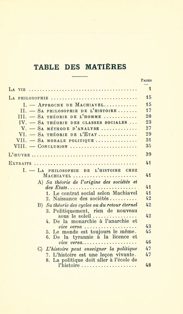 『MACHIAVEL : SA VIE, SON ŒUVRE aven un EXPOSÉ DE SA PHILOSOPHIE』 2