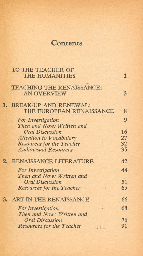 『Teacher's Manual for Europe Reborn : The Story of Renaissance Civilization』 2