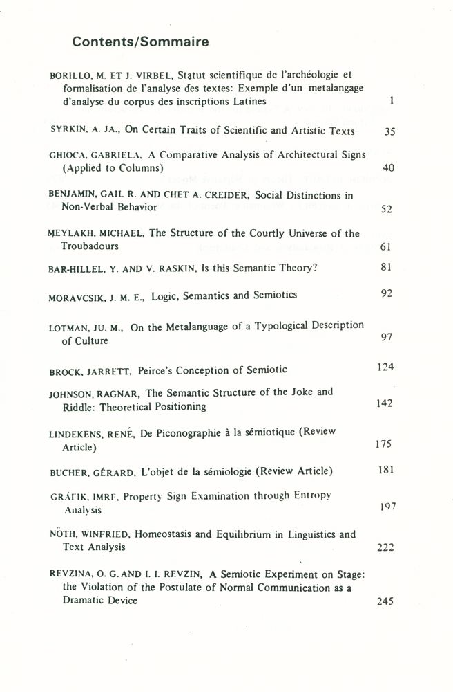 『SEMIOTICA』 1975 Volume 14 3