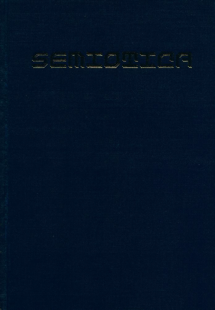『SEMIOTICA』 1987 Volume 66 - 1/3 1