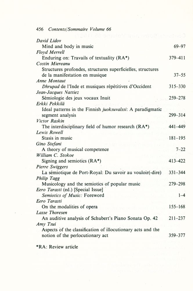 『SEMIOTICA』 1987 Volume 66 - 1/3 5
