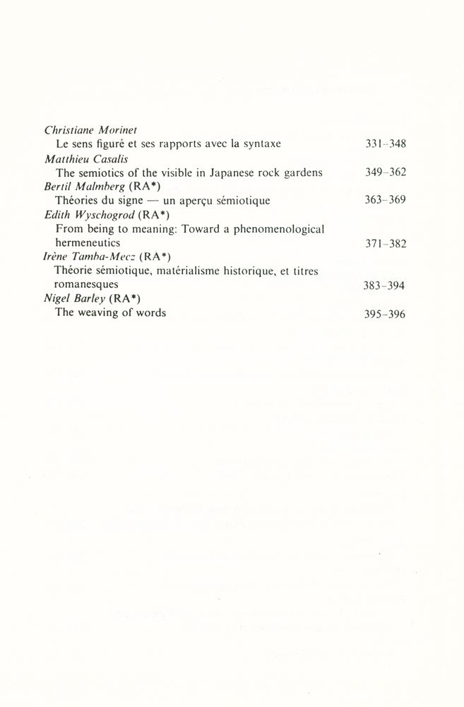 『SEMIOTICA』 1983 Volume 44 - 1/2 5