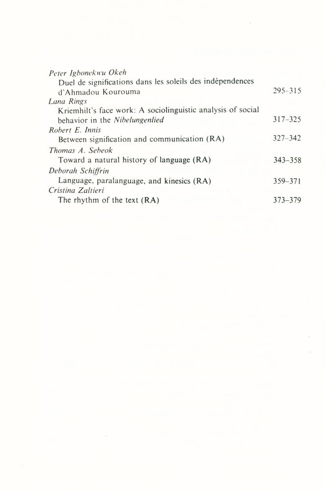 『SEMIOTICA』 1987 Volume 65 - 1/2 5