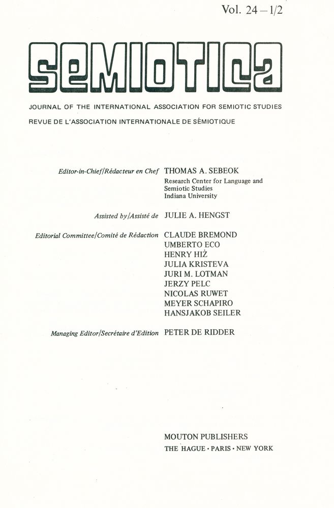 『SEMIOTICA』 Vol. 24 - 1/2 2