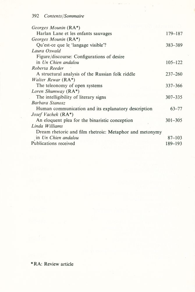 『SEMIOTICA』 1981 Volume 33 - 3/4 4