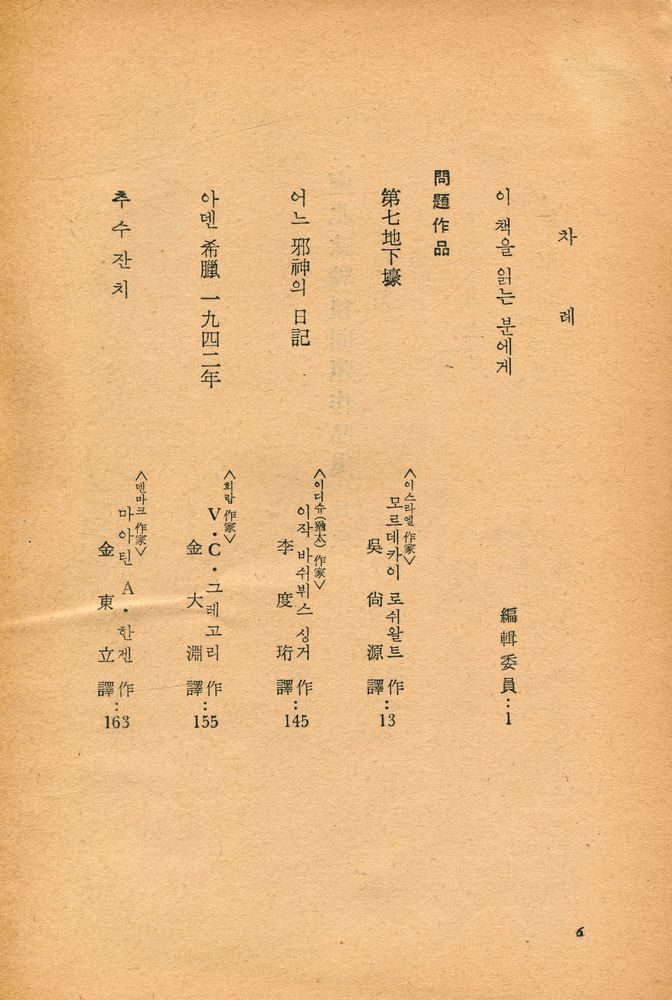 『南北歐戰後問題作品集 : 世界戰後文學全集 6(남북구전후문제작품집 : 세계전후문학전집 6)』 2