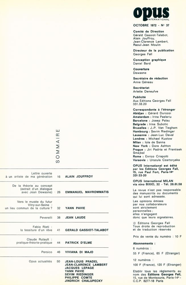 『opus INTERNATIONAL』 37 1972 2