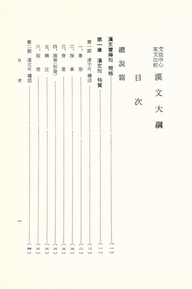 『文法中心·英文比較 - 漢文大綱(문법중심·영문비교 : 한문대강)』 2
