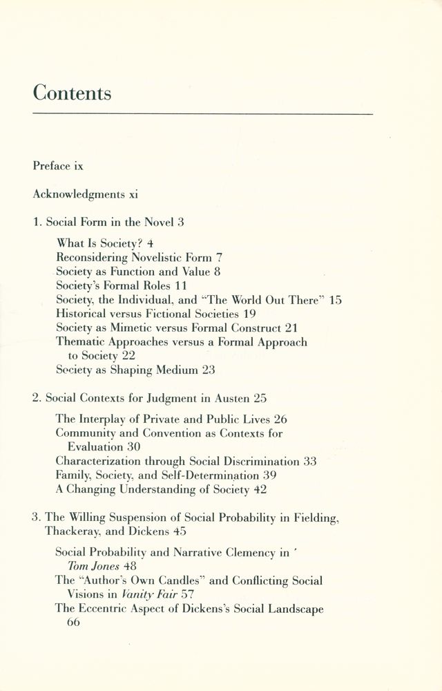 『Society in the Novel』 3